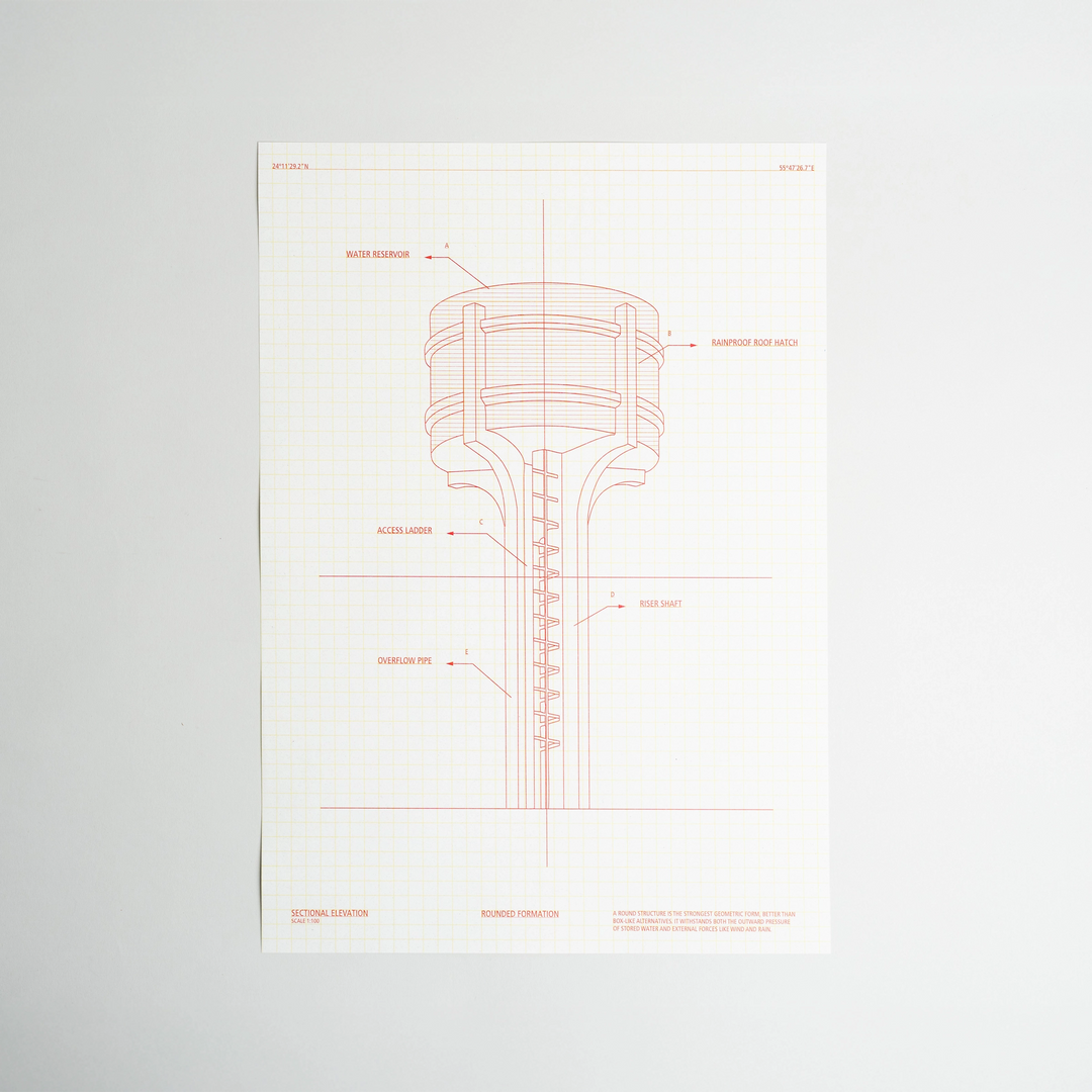 Water Tower Poster A3 by Fabrica
