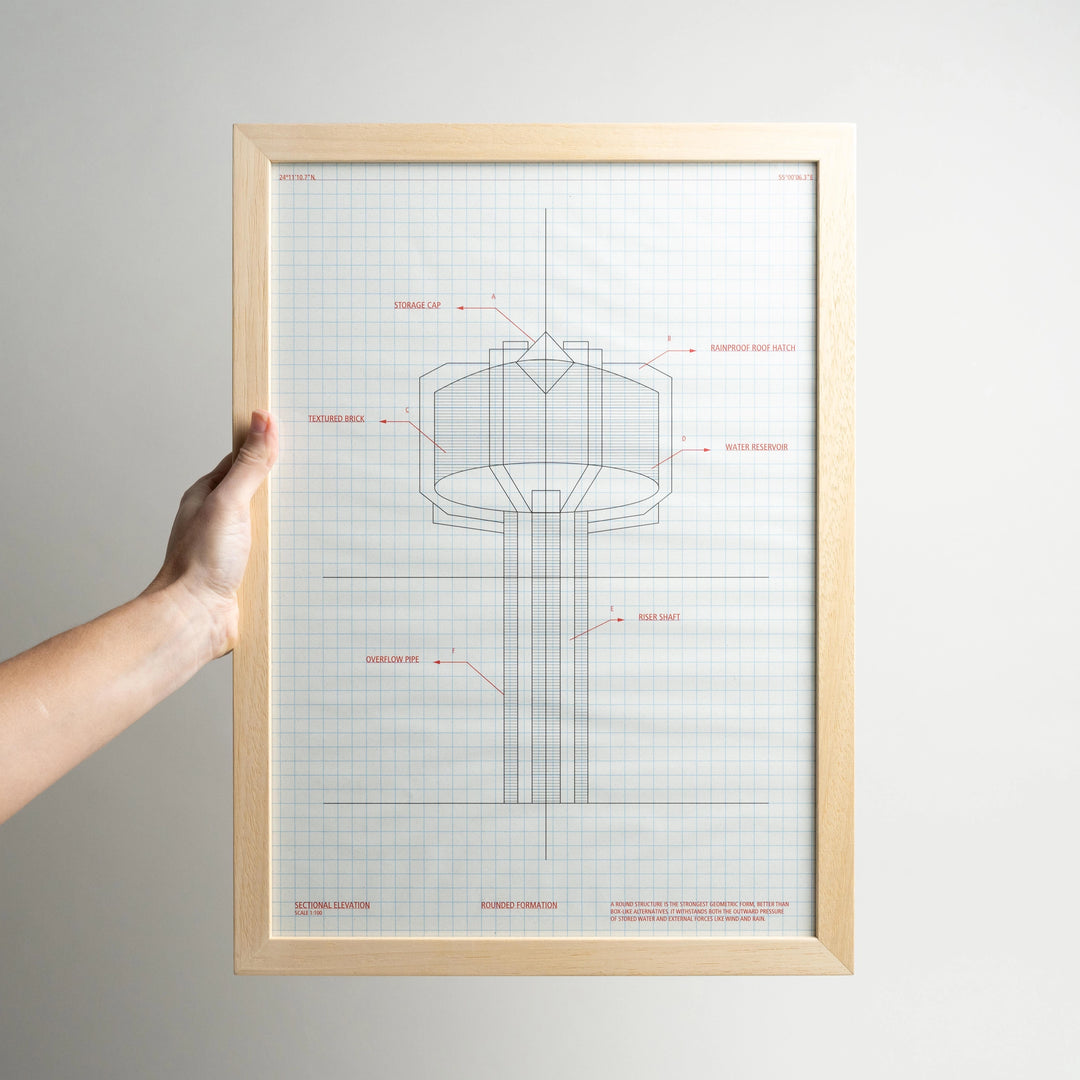 Water Tower Poster A3 by Fabrica