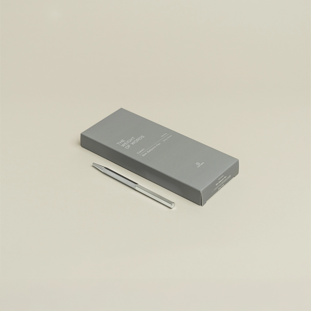Classic Revolve Slim Ballpoint Pen, Silver by YSTUDIO