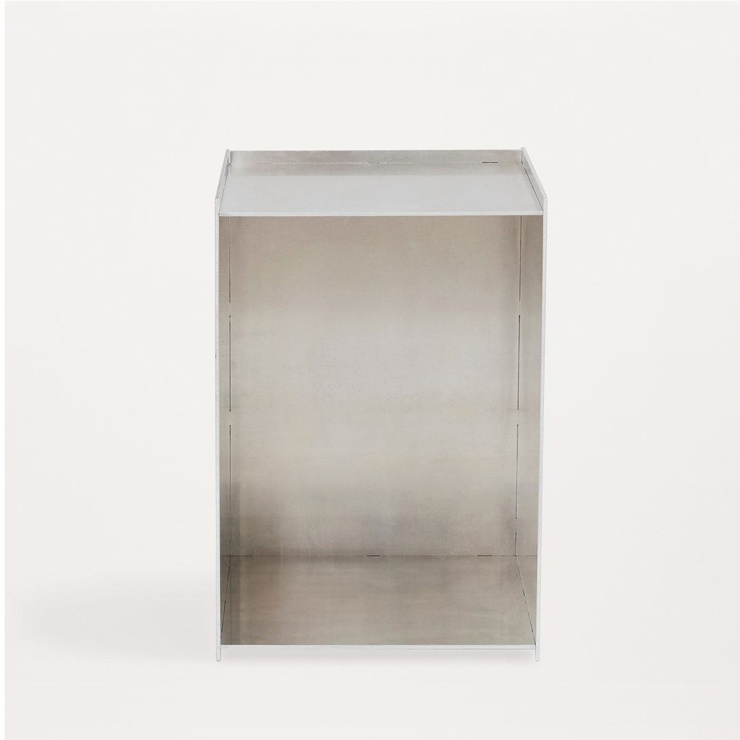 Rivet Box Table, Aluminum by FRAMA